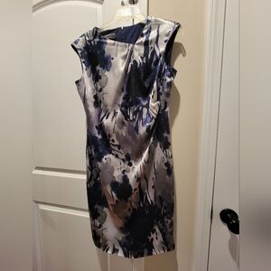 Jones New York Navy Black & Silver Dress
